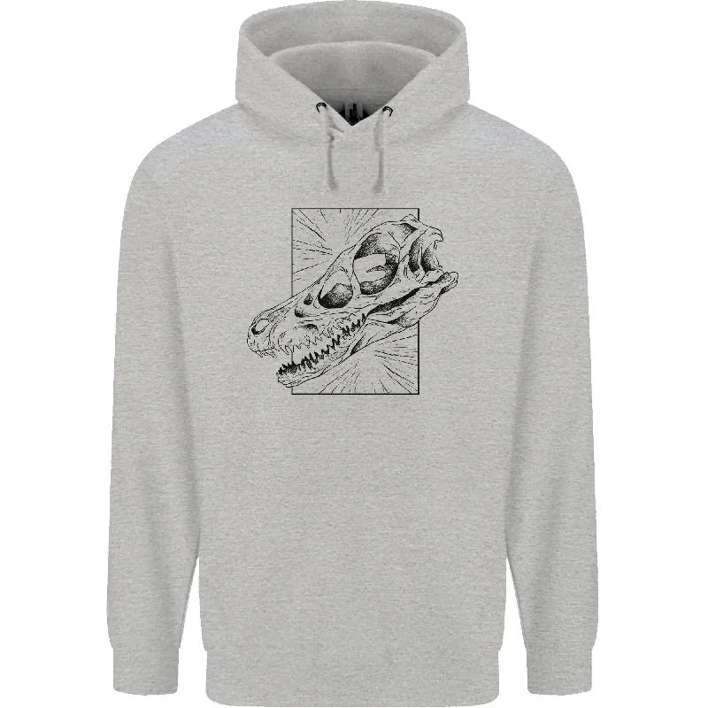 Stock Up and Save Velociraptor Skull Dinosaurs Palaeontology Mens 80% Cotton Hoodie