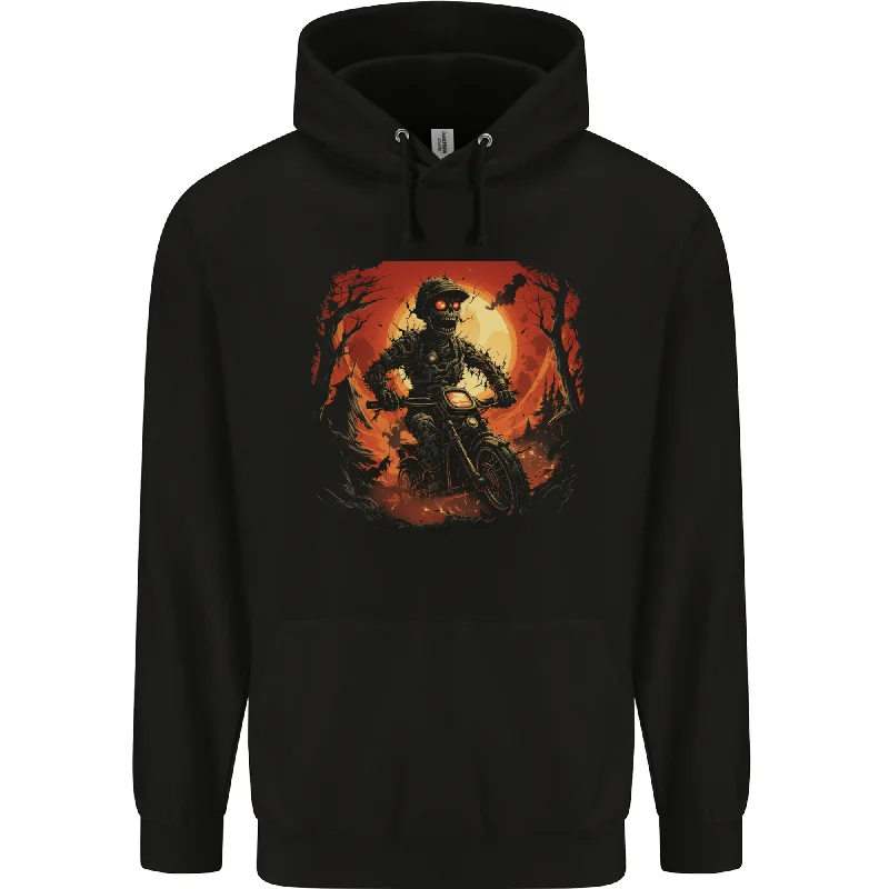 Price Rollback Skull Biker Motorcycle Motorbike Halloween 25 Mens 80% Cotton Hoodie