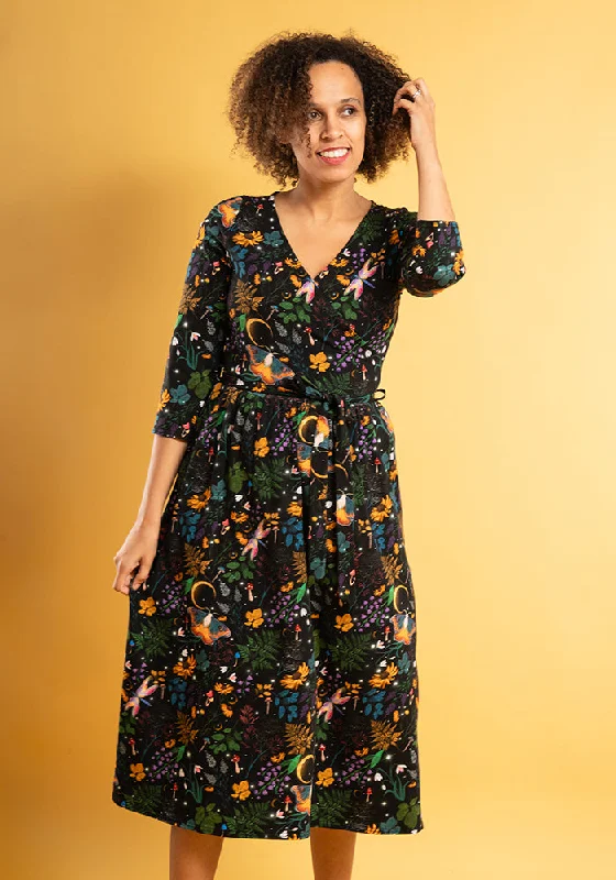Final Clearance Paxton Magical Moth Print Cotton Midi Dress
