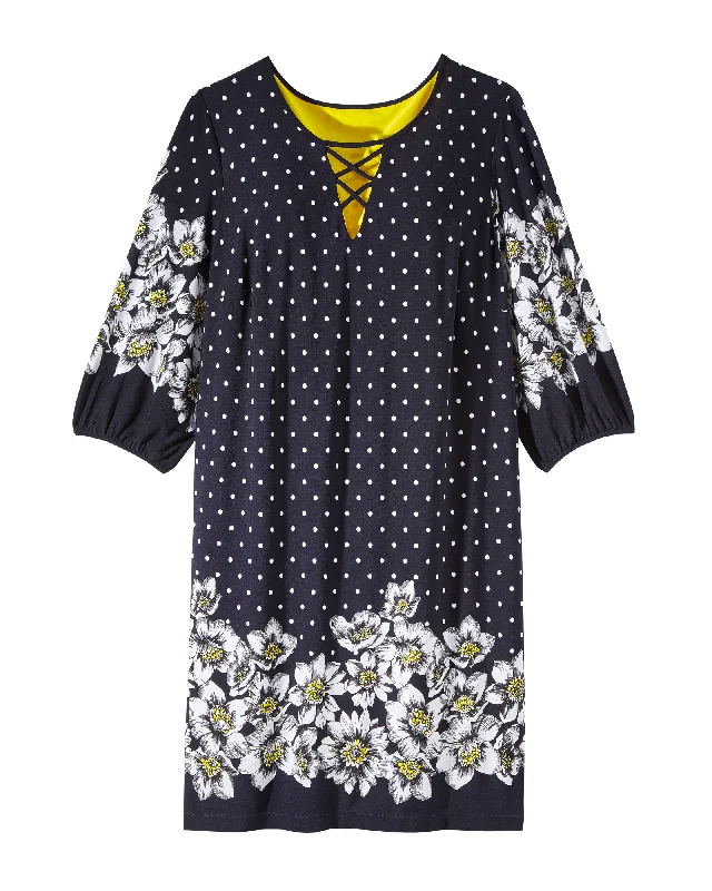 Price Slash Judson Shift Dress | Navy / Yellow