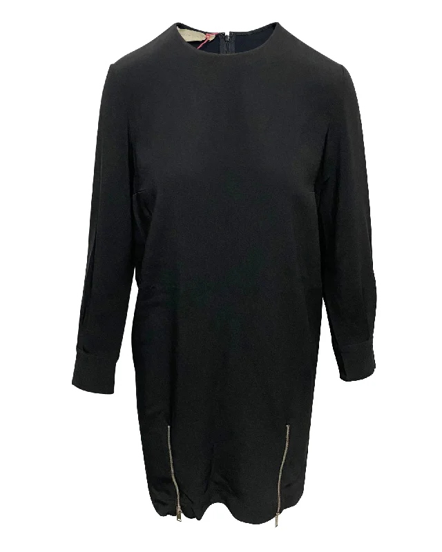 Fantastic Offers Stella McCartney Knee-Length Zipper Detail Dress in Black Rayon
