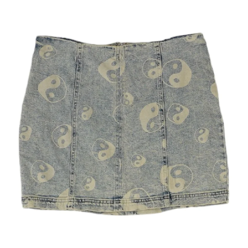 Savings Alert Blue Graphic Mini Skirt