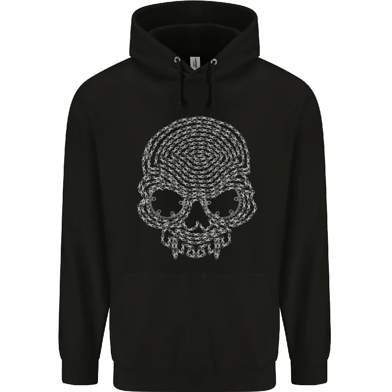Unmissable Offer Skull of Chains Biker Motorcycle Motorbike Mens 80% Cotton Hoodie