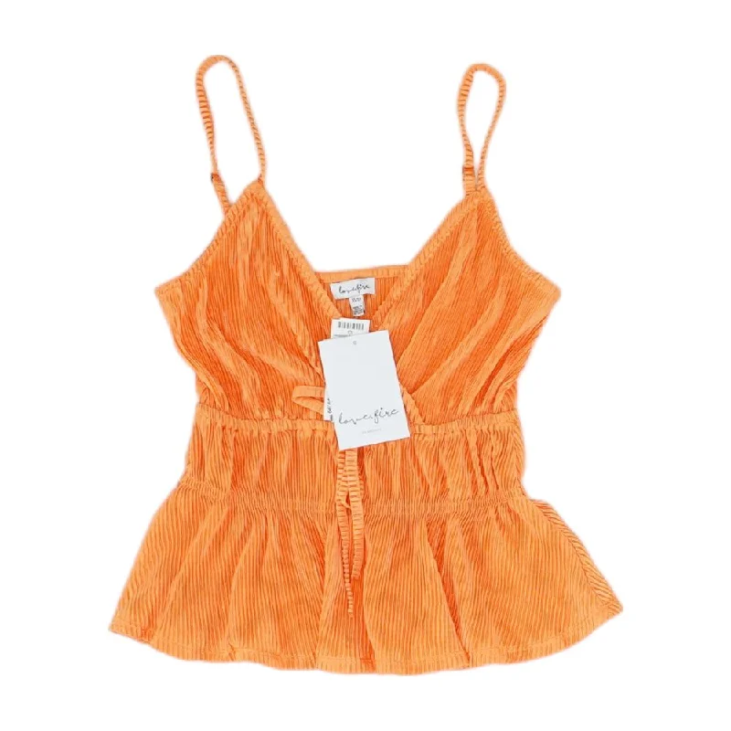 Don't Wait Neon Orange Solid Cropped Camisole