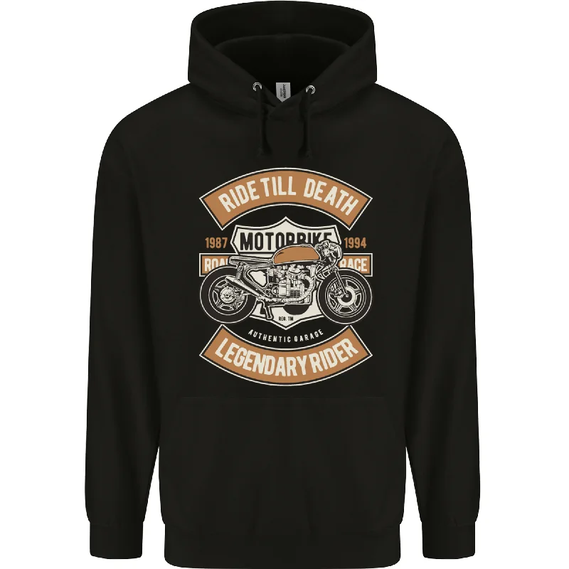 Instant Savings Ride Till Death Biker Motorcycle Motorbike Mens 80% Cotton Hoodie