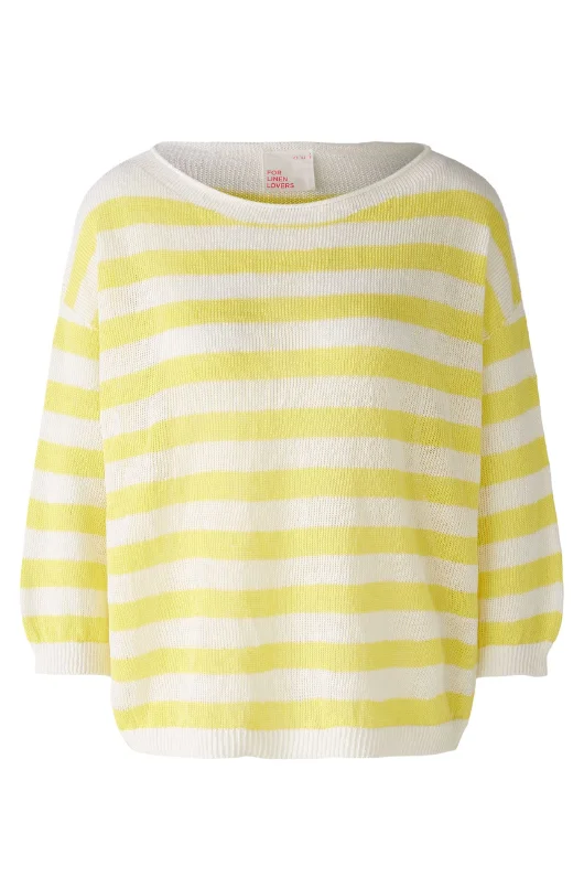 New Markdowns 3/4 Sleeve Stripe Jumper