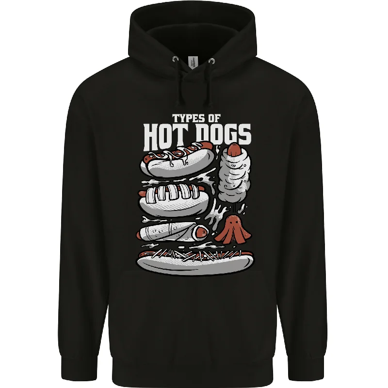 Now or Never Types of Hot Dogs Fast Food Funny Mens 80% Cotton Hoodie