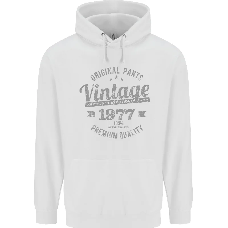 Sale Event Vintage Year 47th Birthday 1977 Mens 80% Cotton Hoodie White