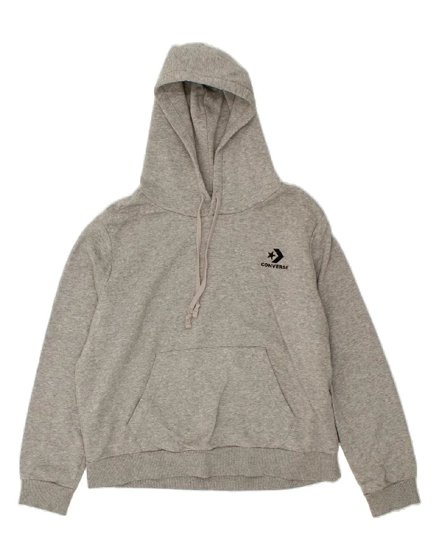 Closeout Sale CONVERSE Womens Hoodie Jumper UK 18 XL Grey Cotton