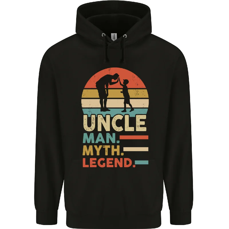 YEAR-End Clearance Uncle Man Myth Legend Funny Fathers Day Mens 80% Cotton Hoodie