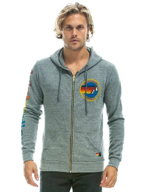 Overstock Logo Zip Hoodie - Heather Grey