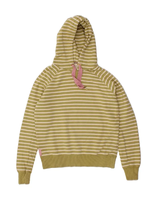 Epic Deals JOULES Womens Hoodie Jumper UK 12 Medium Green Striped Cotton
