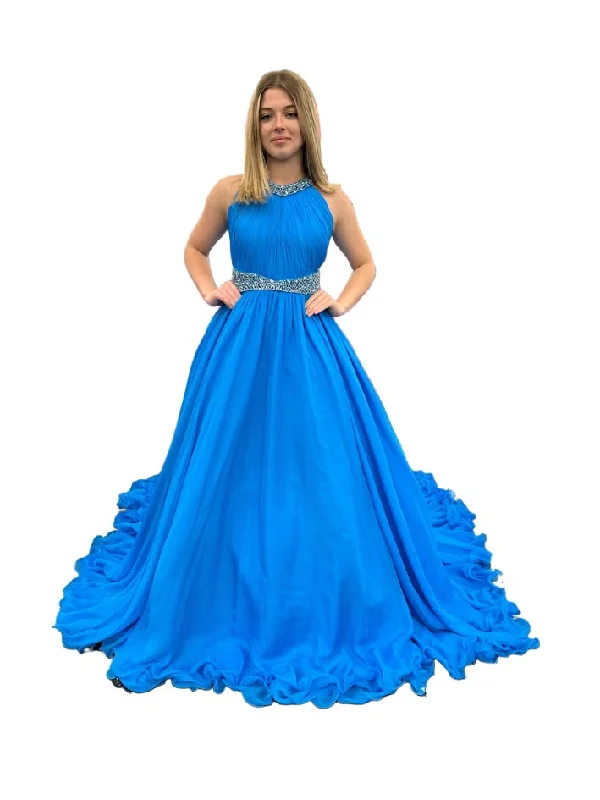 Deal of the Week Samantha Blake 1102 Girls Pageant Dress A Line Crystal Cape Chiffon A Line Gown Train