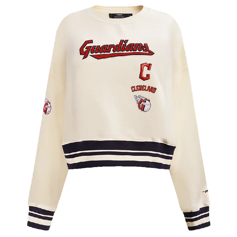 Closeout SUDADERA DE CUELLO REDONDO MLB CLEVELAND GUARDIANS RETRO CLASSICS PARA MUJER