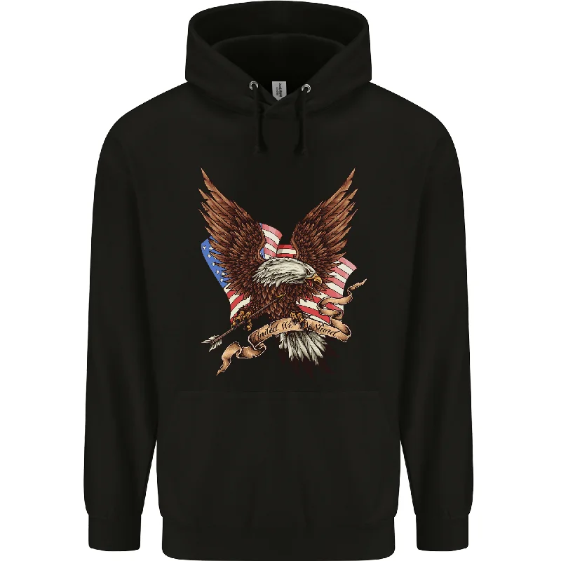 Great Deals USA Eagle Flag America Patriotic July 4th Mens 80% Cotton Hoodie