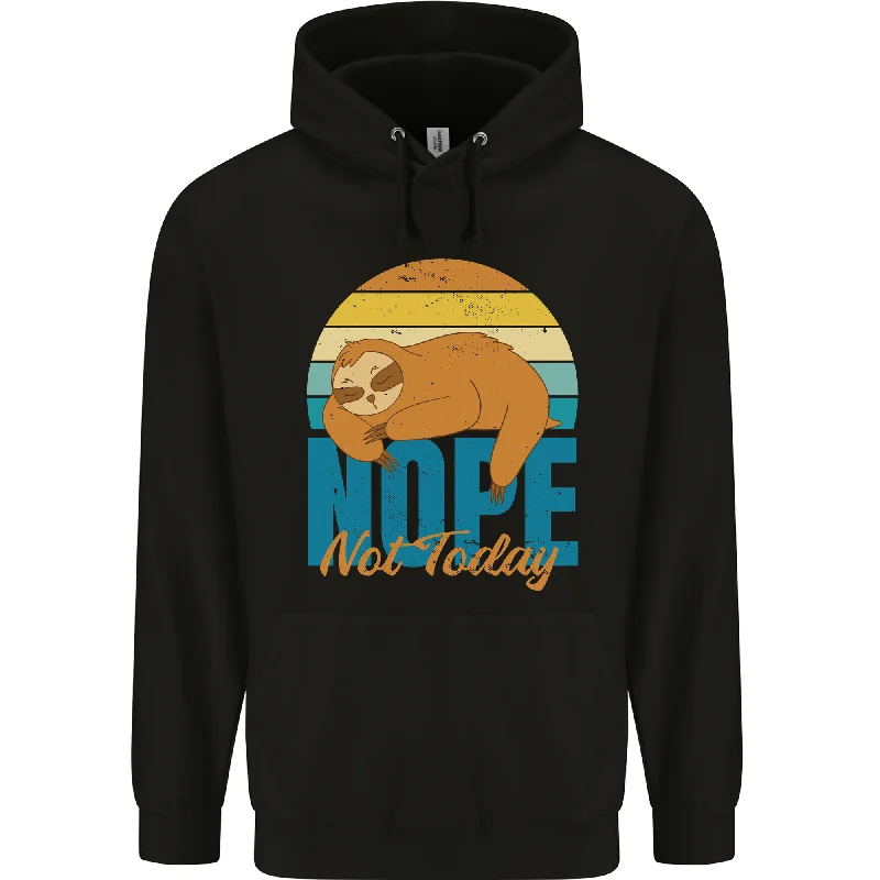 Closeout Sloth Nope Not Today Funny Lazy Mens 80% Cotton Hoodie