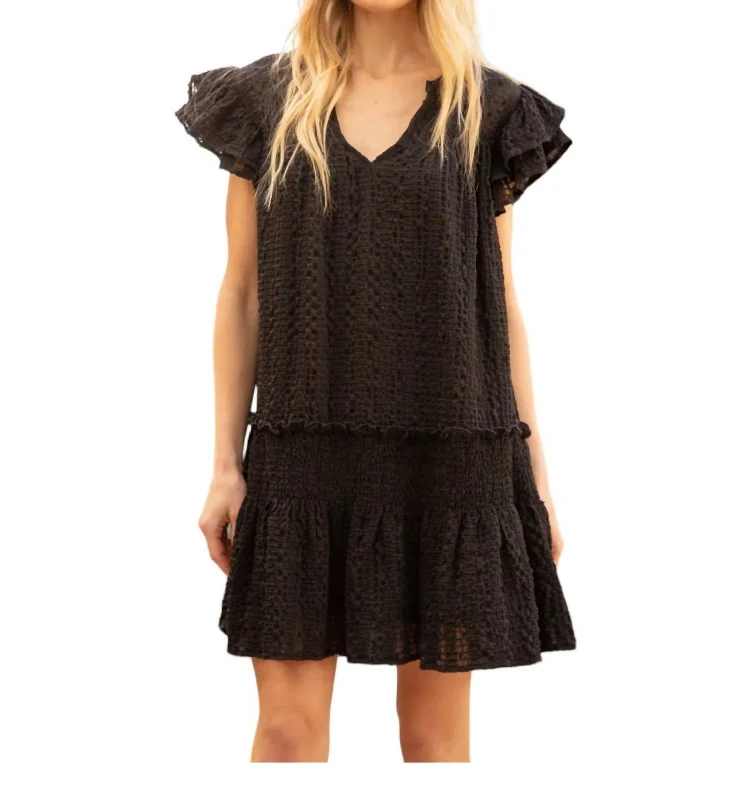 Fantastic Deals Drop Waist Mini Dress In Black