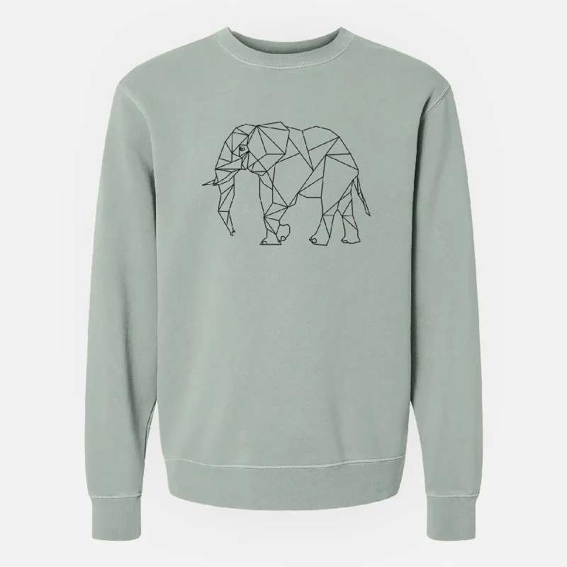 Price Cut Geometric Elephant - Unisex Pigment Dyed Crew Sweatshirt