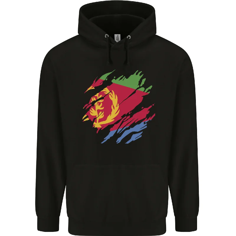 Hurry In Torn Eritrean Flag Eritrea Flag Day Football Mens 80% Cotton Hoodie