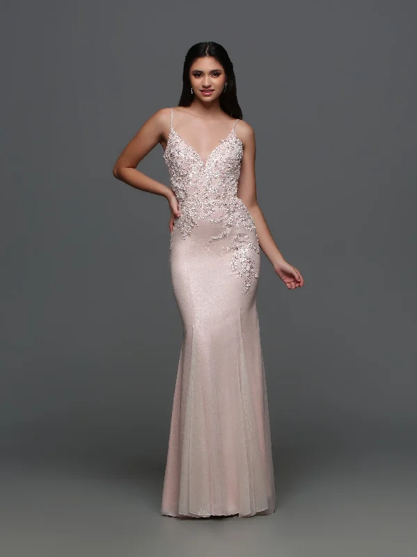 Huge Savings Candice Wang 72331 Size 4 Ice Pink Metallic Shimmer Fitted Lace Formal Dress Evening Cutout Back Prom Gown