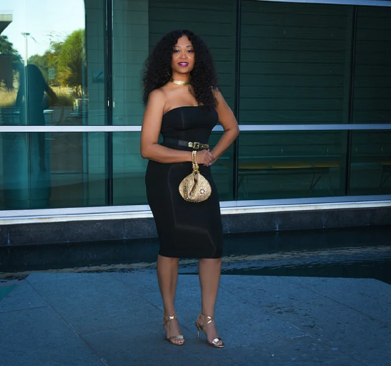 Overstock Ladies First Strapless Tube Dress in Black