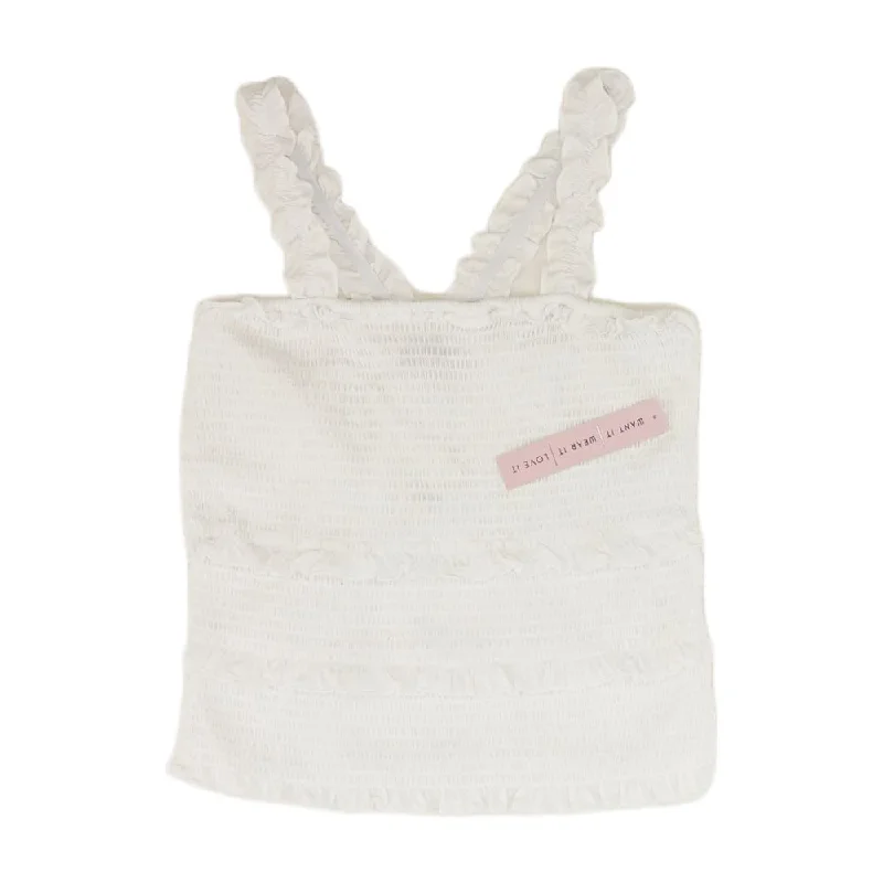 Best Deals White Solid Sleeveless Blouse