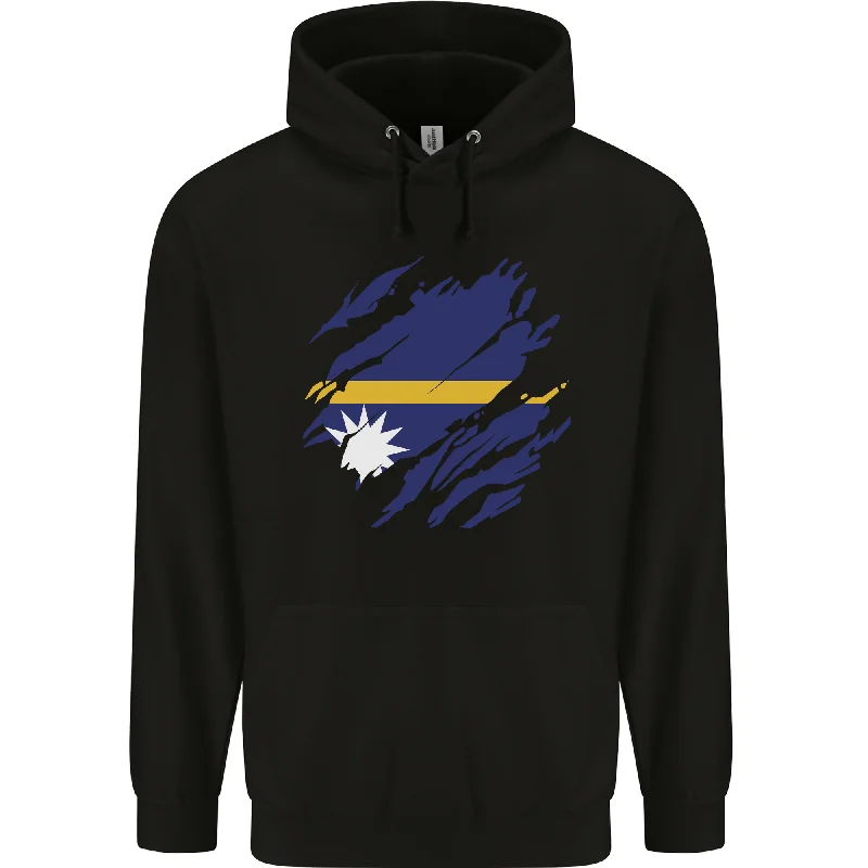 Crazy Deals Torn Nauru Flag Nauruan Day Football Mens 80% Cotton Hoodie