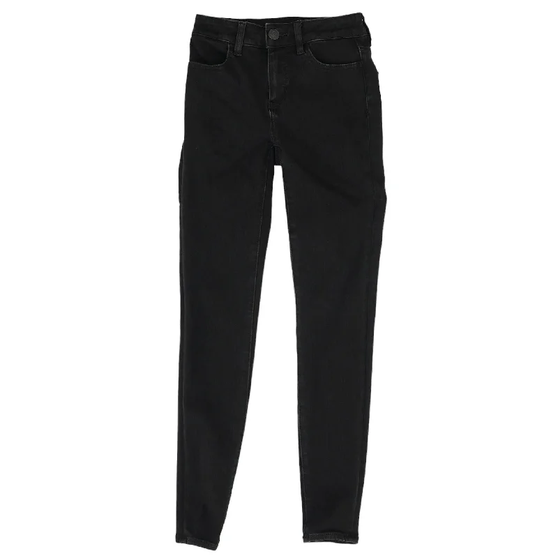 Discount Extravaganza Black Solid High Rise Skinny Leg Jeans