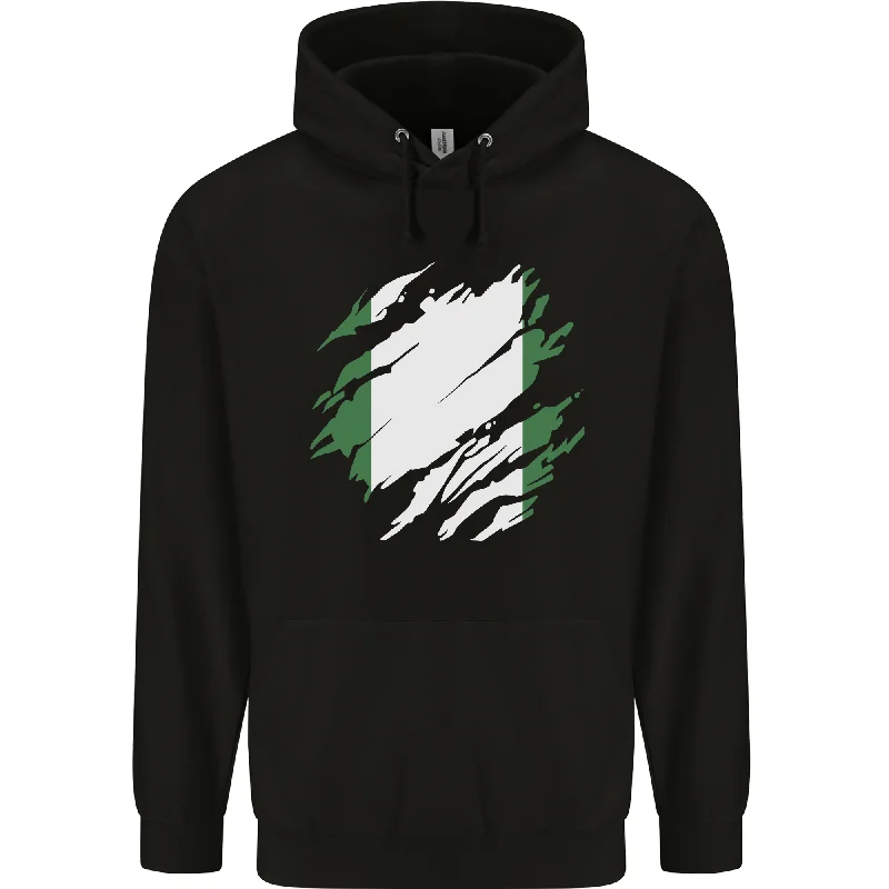 Don't Wait Torn Nigeria Flag Nigerian Day Football Mens 80% Cotton Hoodie
