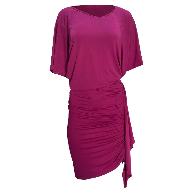 Last Chance Michael Kors Ruched Mini Dress in Pink Cotton