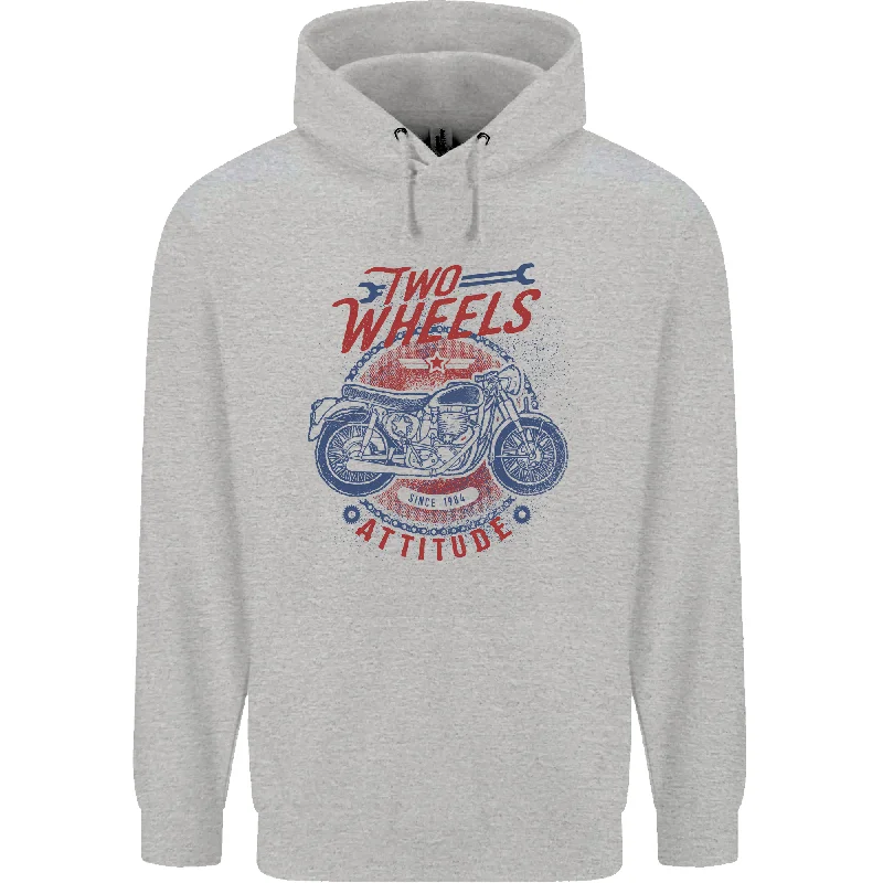 Limited Availability Two Wheels Attitude Motorcycle Biker Motorbike Mens 80% Cotton Hoodie