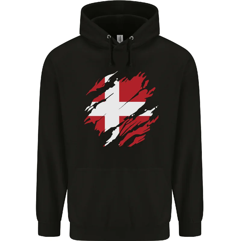 Epic Deals Torn Denmark Flag Danish Day Football Mens 80% Cotton Hoodie