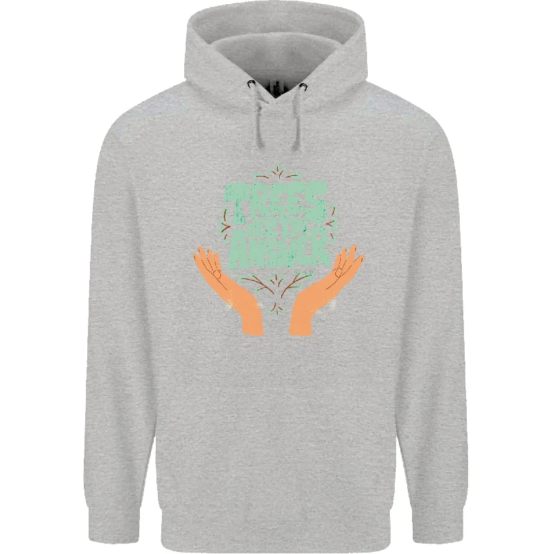 Year-End Sale Trees Are the Answer Climate Change Mens 80% Cotton Hoodie