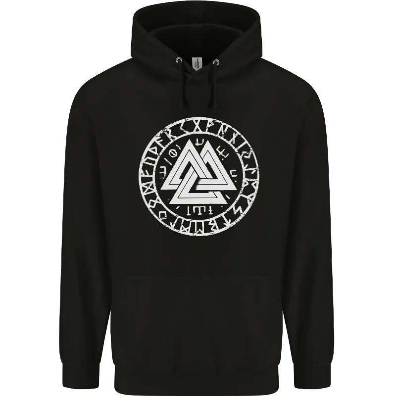 Unbeatable Prices Valknut Circle With Viking Text White Print Mens 80% Cotton Hoodie