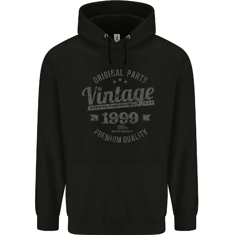 Sale Event Vintage Year 25th Birthday 1999 Mens 80% Cotton Hoodie Black