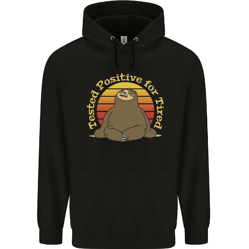 Daily Deals Sloth Tested Positive For Tired Funny Lazy Mens 80% Cotton Hoodie
