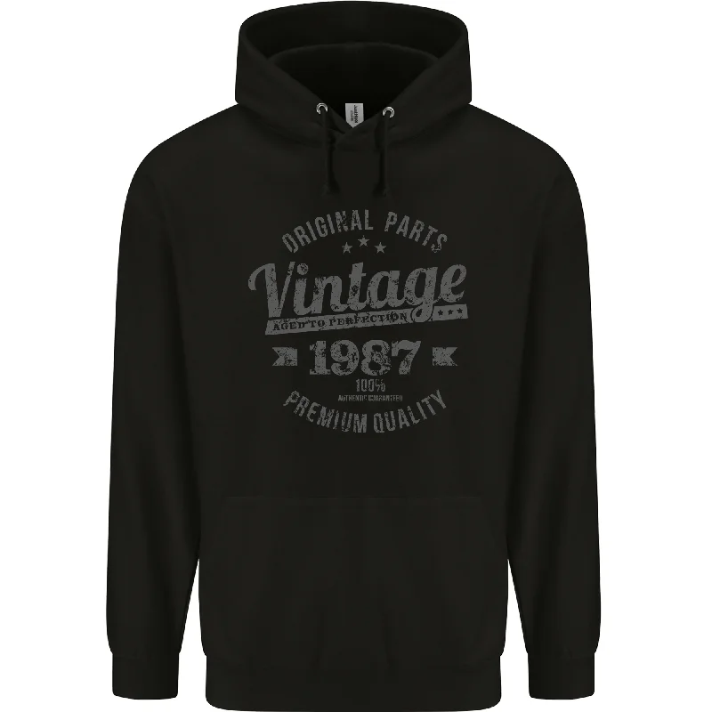 Today's Special Vintage Year 37th Birthday 1987 Mens 80% Cotton Hoodie Black