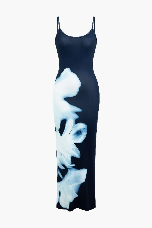 Massive Deals Floral Print Slip Maxi Dress