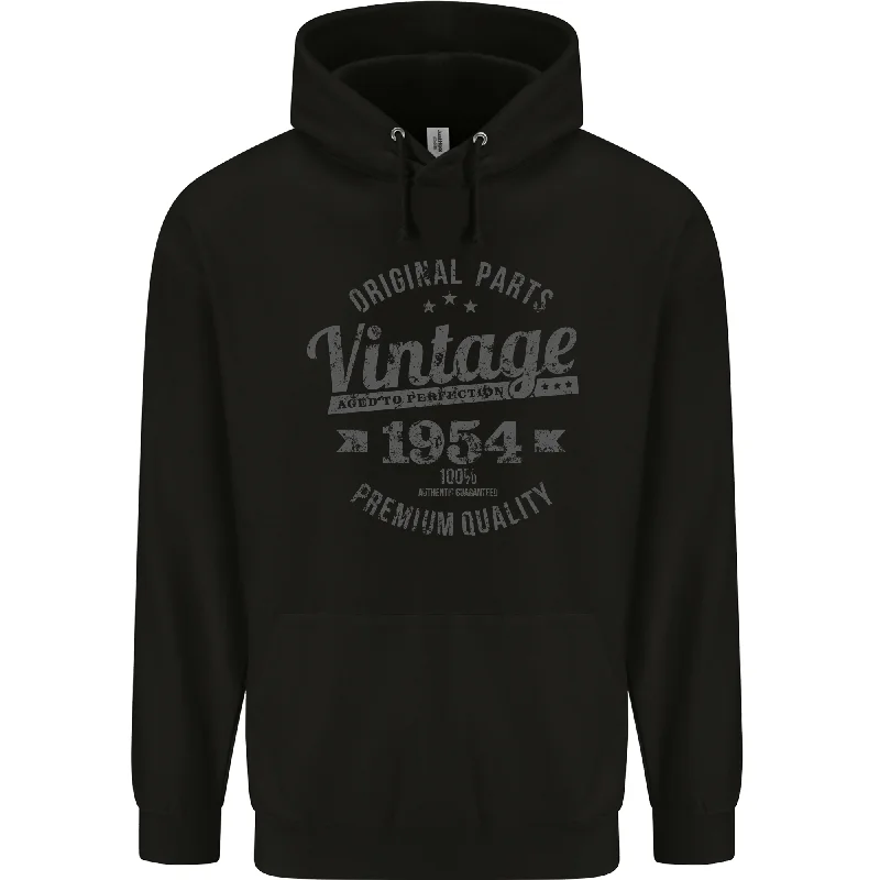 Savings Spectacular Vintage Year 70th Birthday 1954 Mens 80% Cotton Hoodie Black