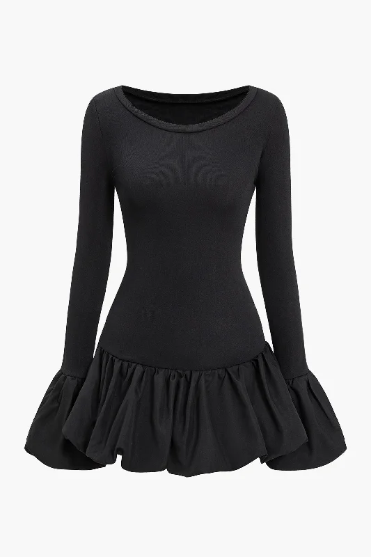 Low Prices Solid Flared Mini Dress