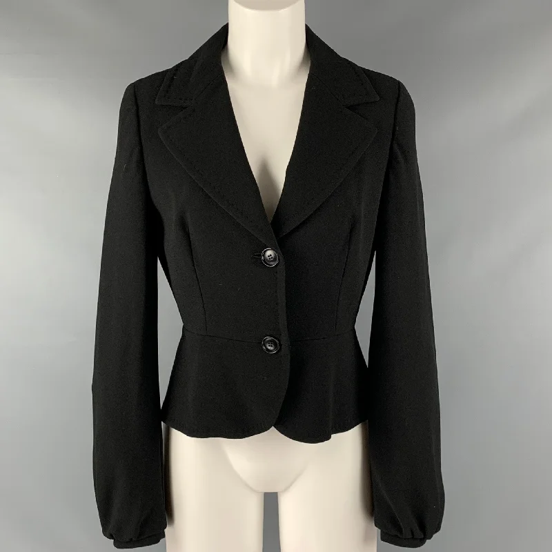 Lowest Prices MAX MARA Size 8 Black Triacetate Blend Single Breasted Jacket