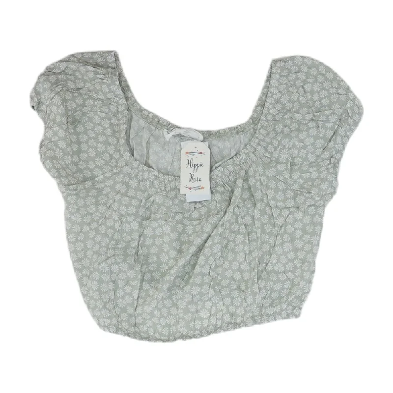 Daily Specials Green Floral Cropped T-Shirt