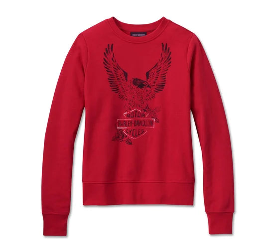 Limited Edition Harley-Davidson® Women's Flying Eagle Crewneck - Chili Pepper