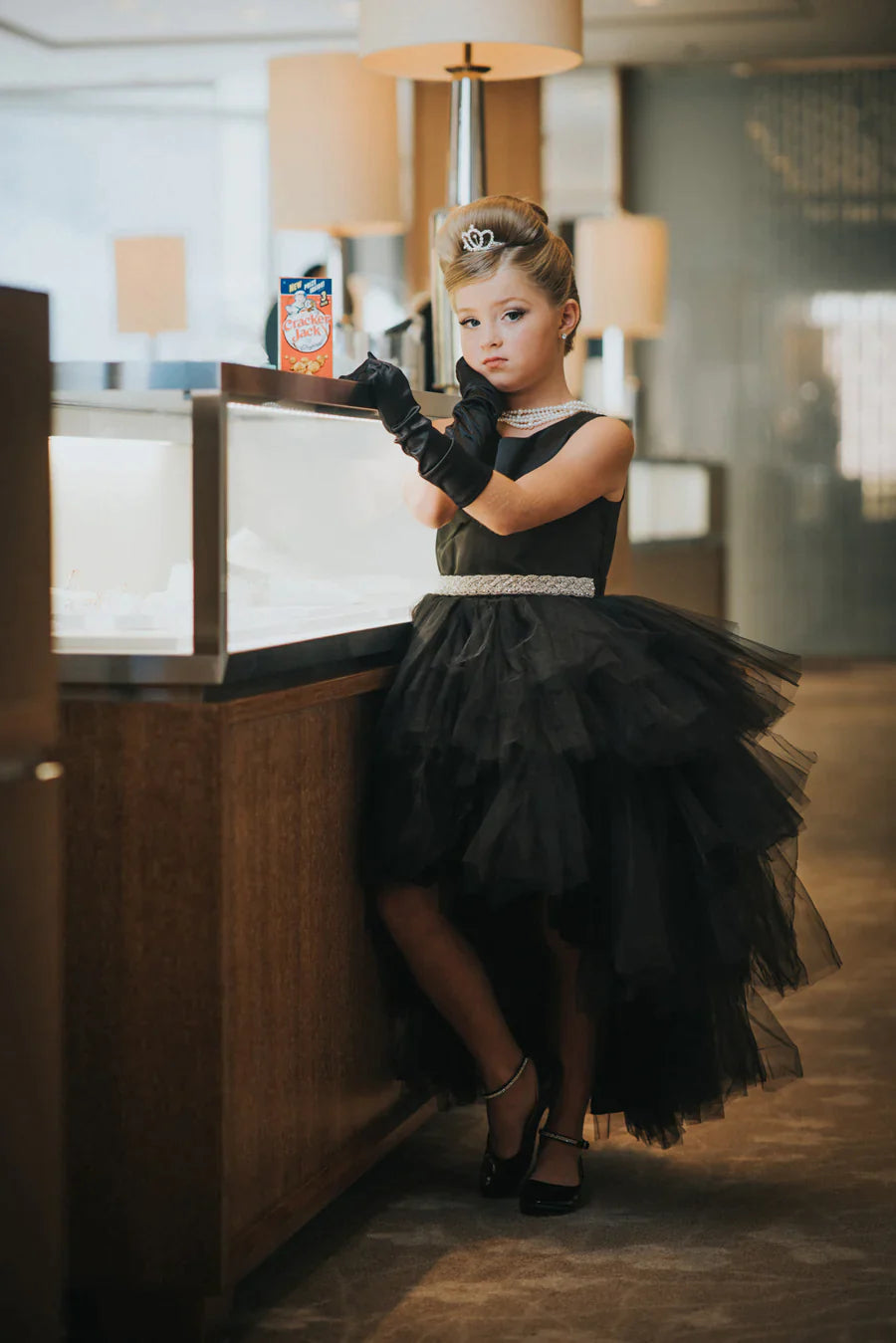 Don't Wait Tip Top 5658 Size 12 Black Girls Layered Tulle High Low Skirt Formal Dress Satin Formal Gown Flower Girl