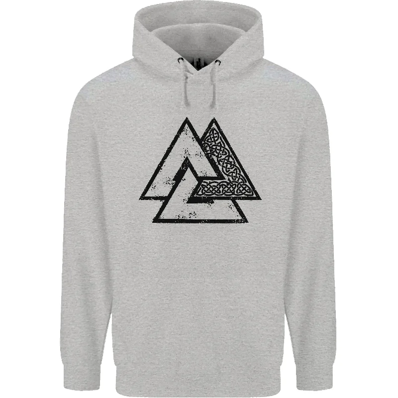 Unmissable Offer Valknut Symbol Vikings Gym With Black Print Mens 80% Cotton Hoodie