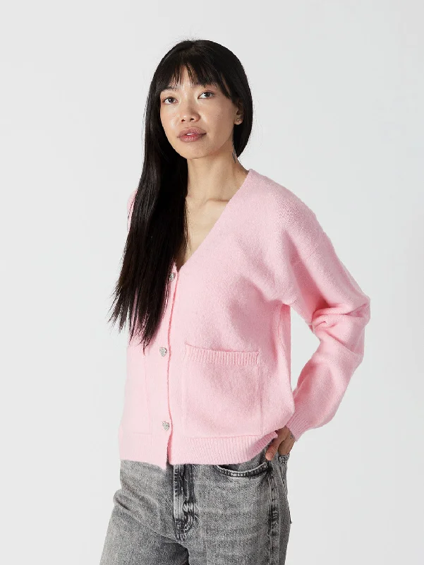 Final Sale Stella Heart Cardigan - Pink