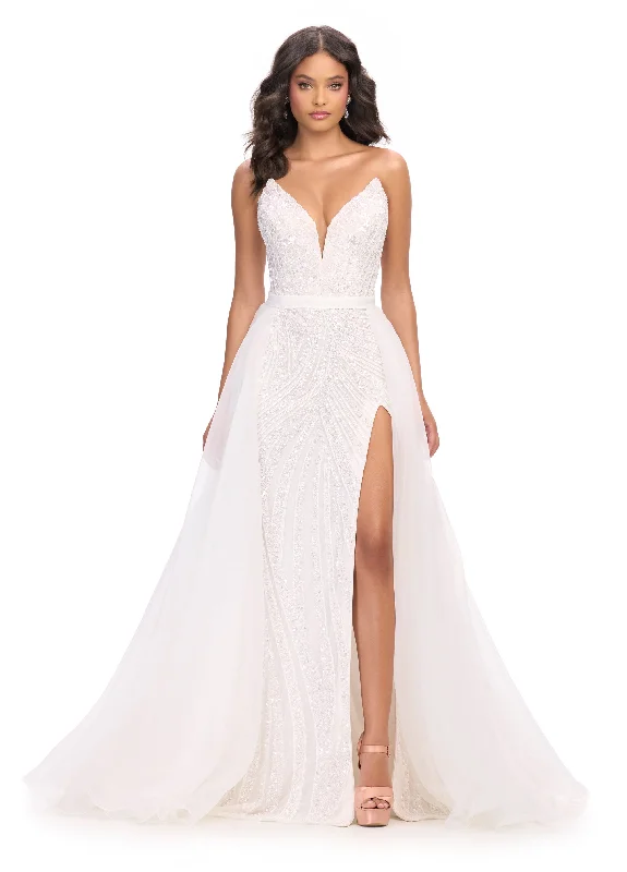 Today’s Special Ashley Lauren 1740 Size 10 Nude Long Organza Overskirt Wire Hem Pageant Prom Layers