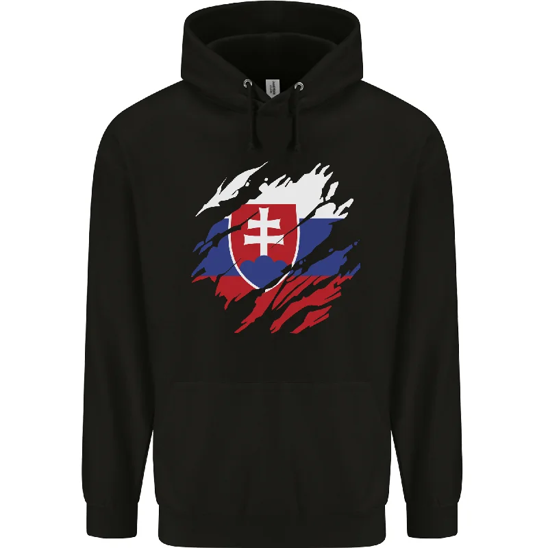 Special Discount Torn Slovakia Flag Slovakia Day Football Mens 80% Cotton Hoodie