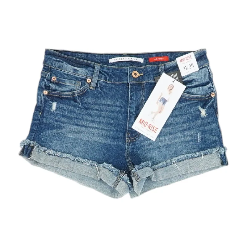 YEAR-End Sale Blue Solid Denim Shorts