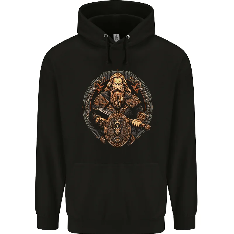 Buy Now Viking Warrior With Sword and Shield Mens 80% Cotton Hoodie
